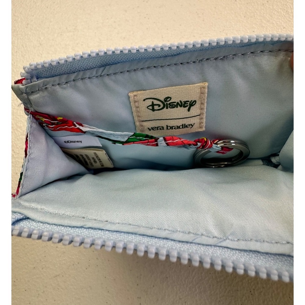 Vera Bradley Disney Mickey Meadow Card Pouch Zip Key Ring NWT Hidden Mickey - Picture 3 of 10